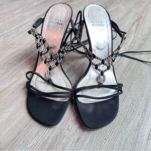 Stuart Weitzman Black Embellished Heels size 7
